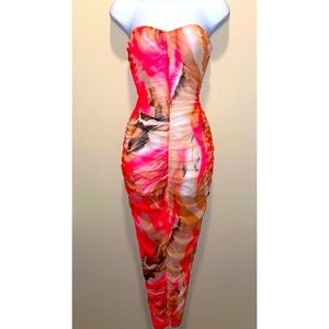 Ruched bodycon maxi dress